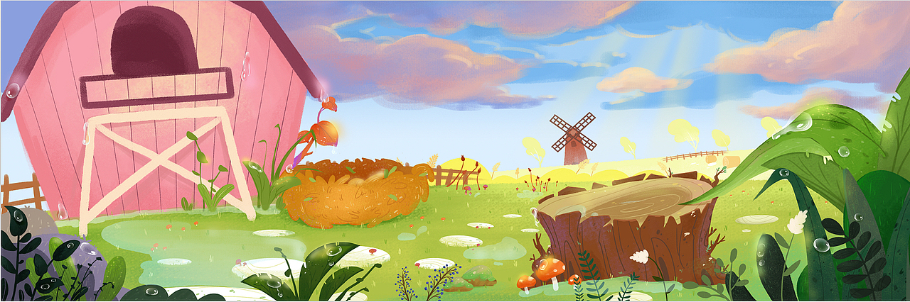 可可爱爱动画片场景设计