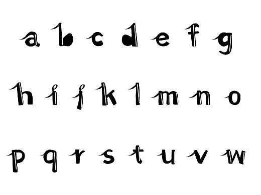 小写英文字体设计 