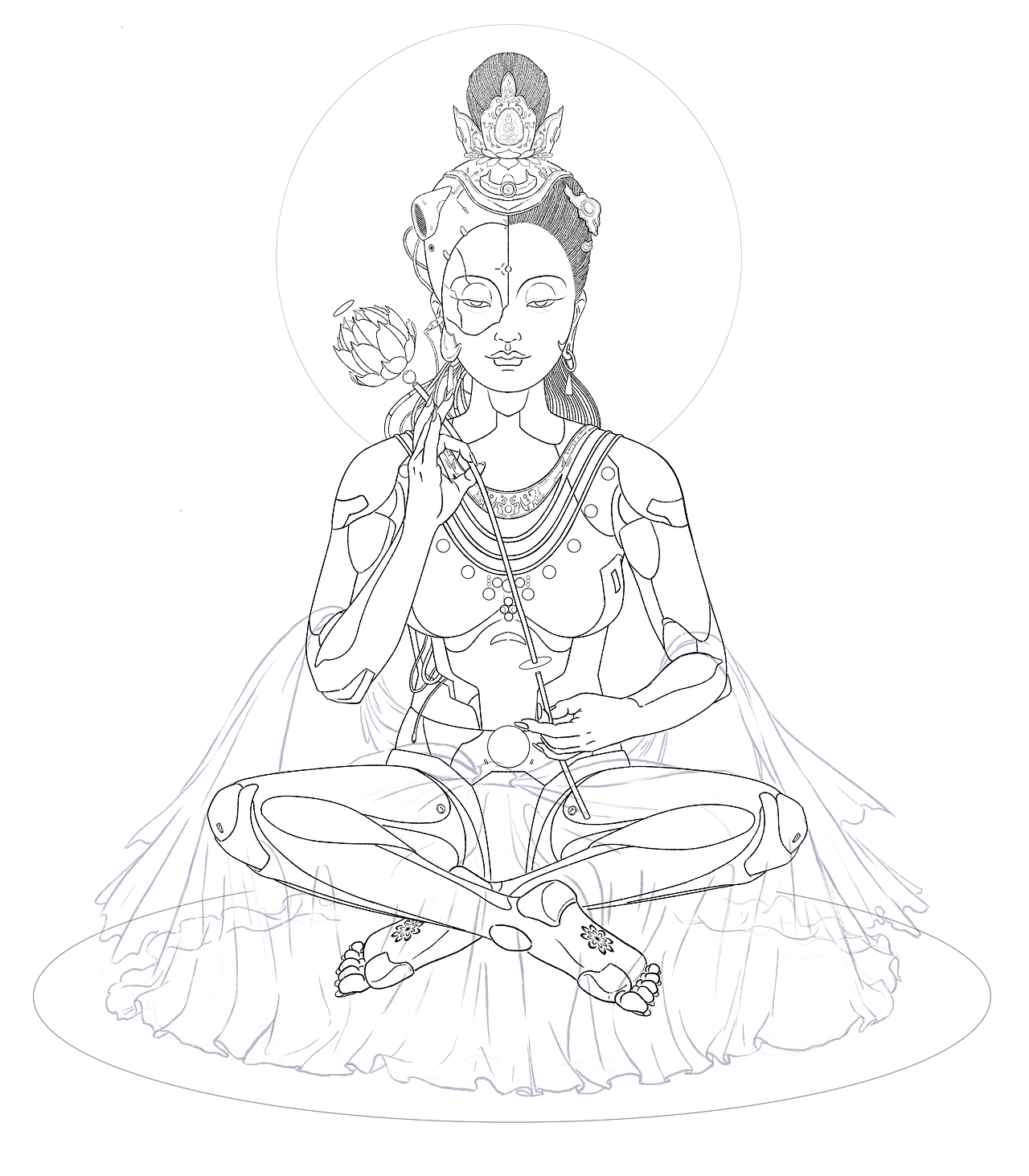 未来造像（1）——赛博南海观音（图ZMjcwMzk2MDI4） - 概念设定 - 站酷设计师芊羽偶尔上一下网原创素材 - 站酷ZCOOL