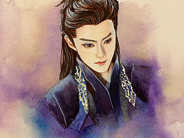 手繪水彩蒼蘭訣