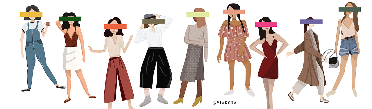 穿搭女生插画练习（图ZMTcyMzQ1Nzc2） - 商业插画 - 站酷设计师大谷谷咕噜噜原创素材 - 站酷ZCOOL