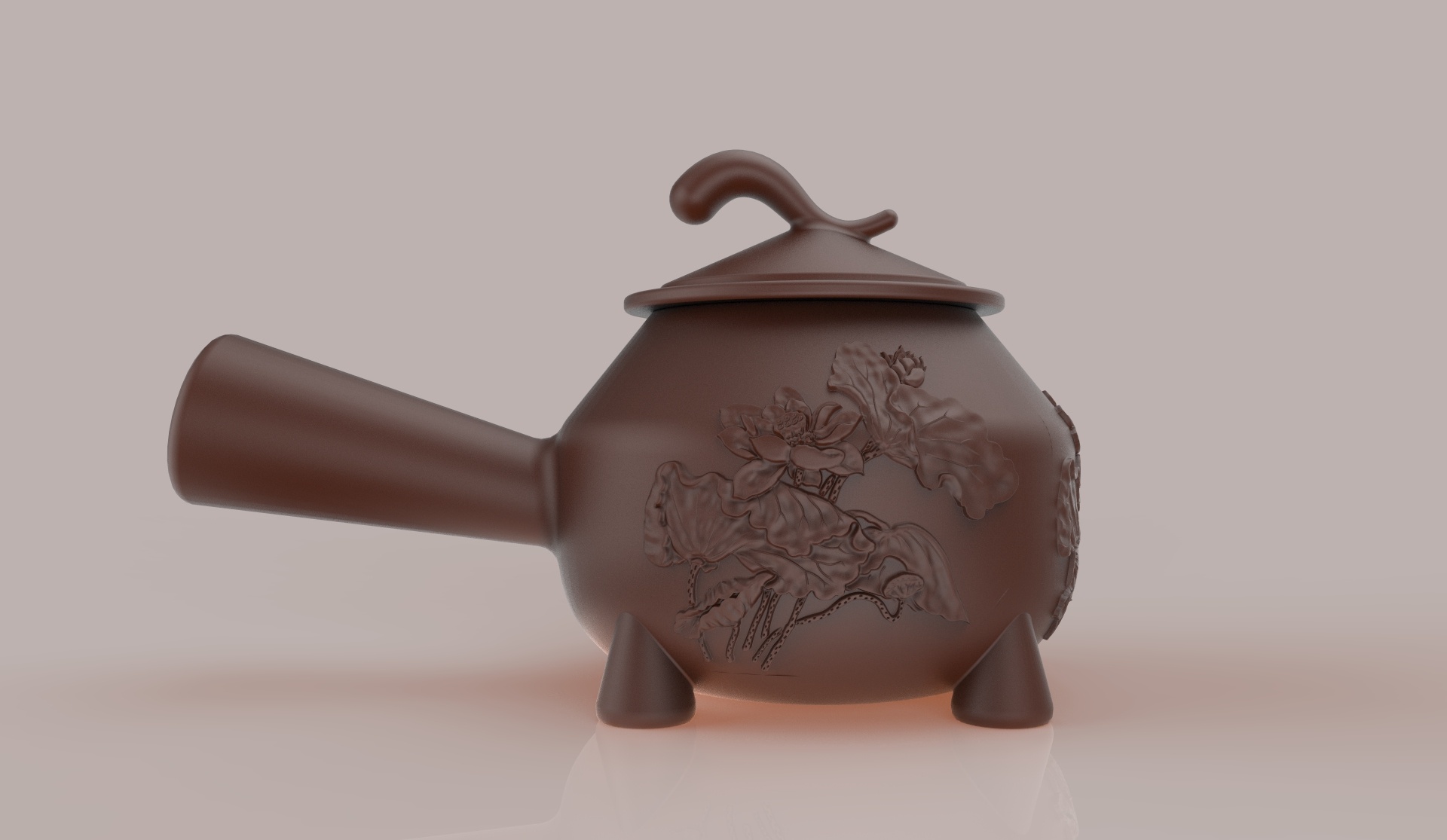 紫砂壶3d设计-浮雕