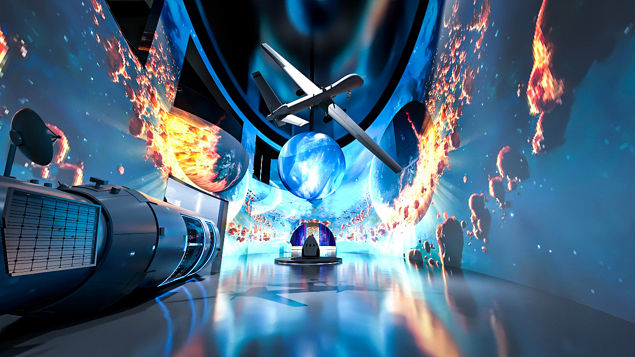 分享收藏未来科技展览馆科技智慧消防展览馆紫色卡通ip卡通黄色ip不要