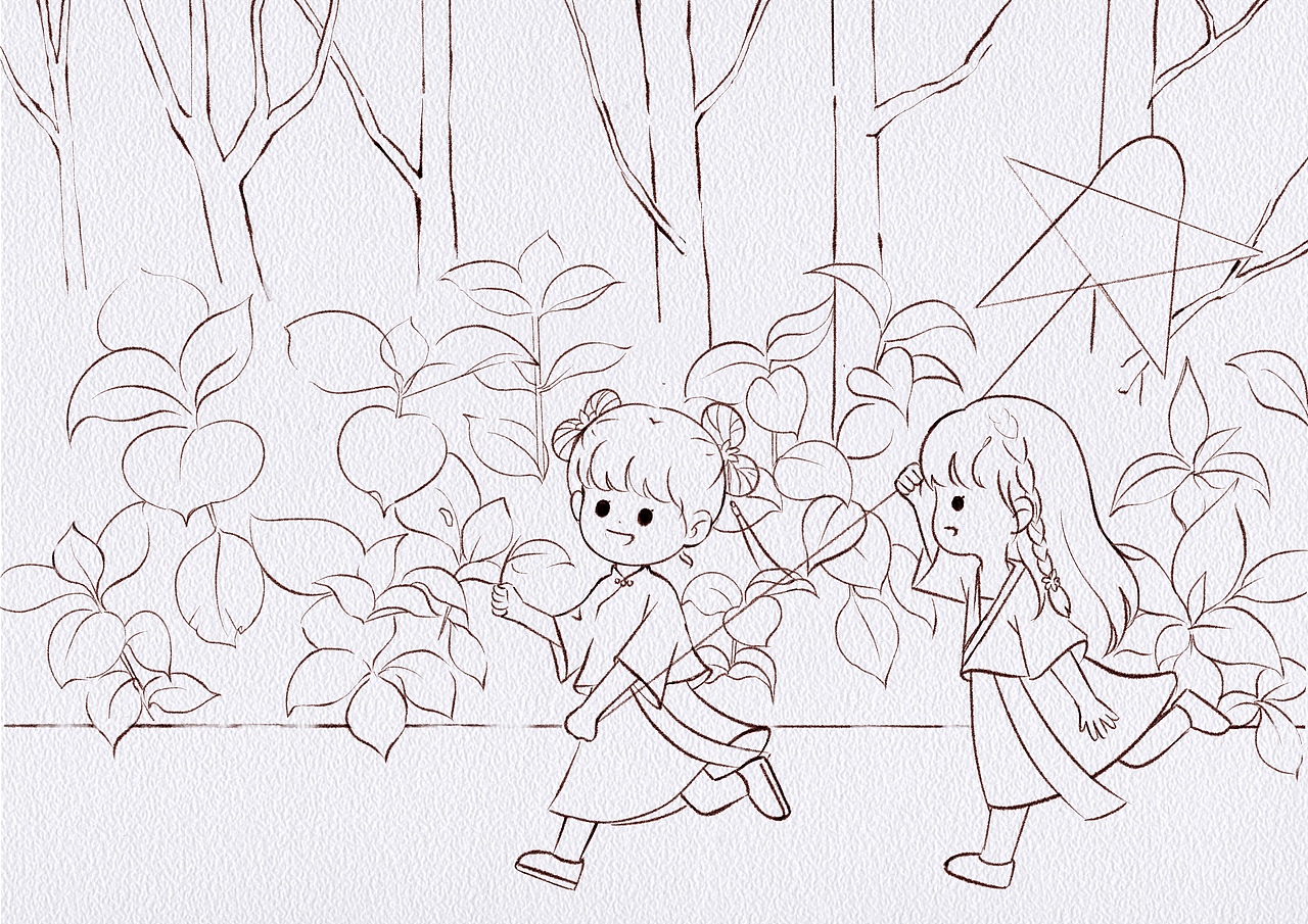 儿插绣球花主题