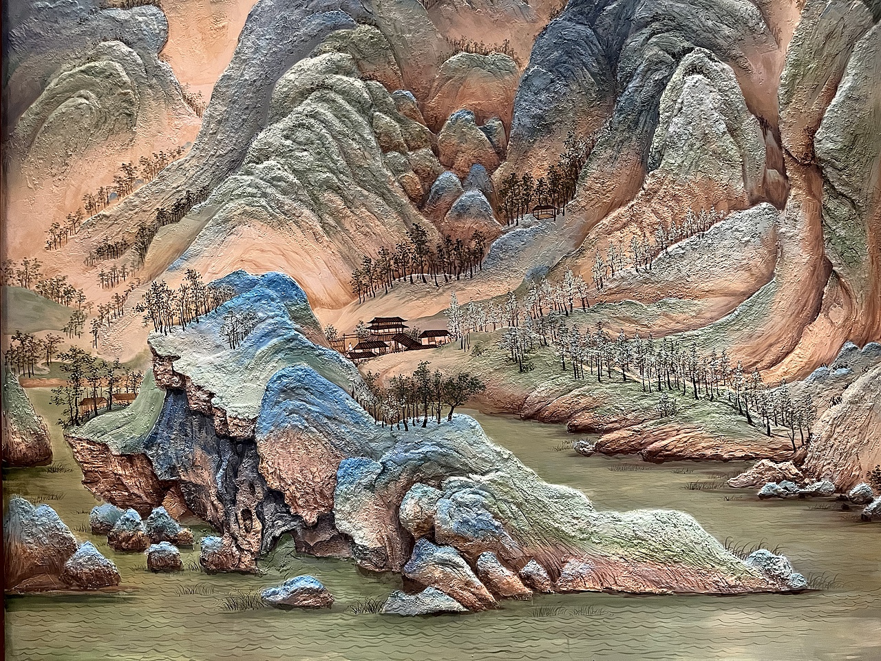 千里江山图 浮雕画（图ZMzAzODk4NzA0） - 雕塑 - 站酷设计师睦云山原创素材 - 站酷ZCOOL