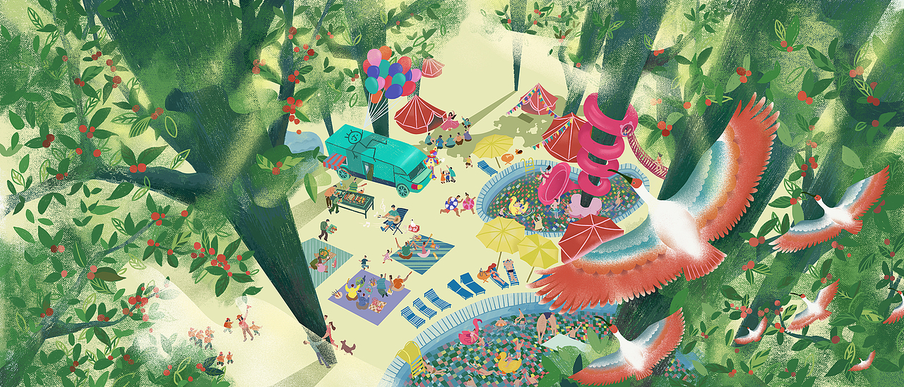 櫻桃樹下（圖ZMjg1NzI1NDAw） - 海報(bào) - 站酷設(shè)計(jì)師池鯉Chili原創(chuàng)素材 - 站酷ZCOOL