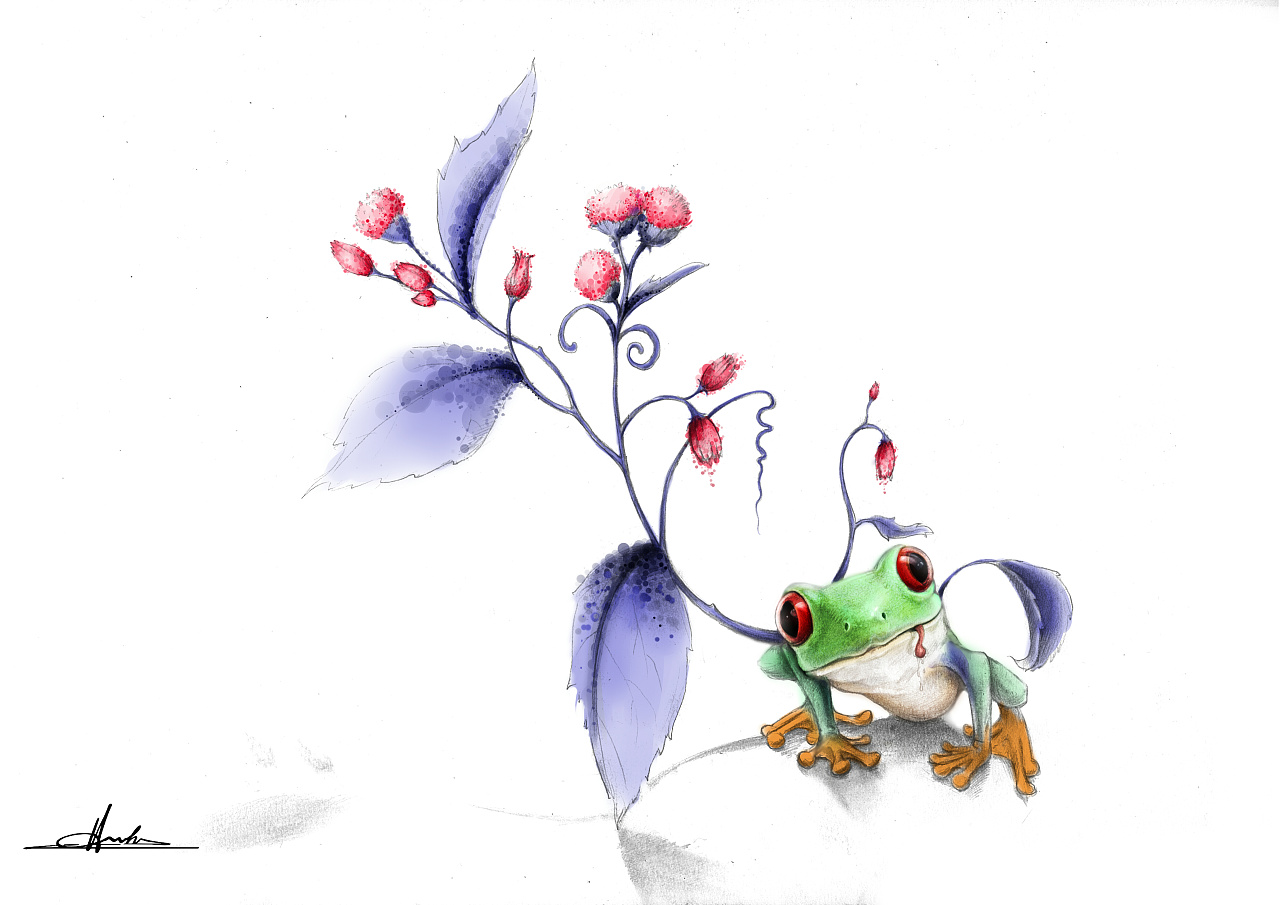 3年前 60 3 0 长沙  |  学生 一只身上长出植物的树蛙 原创  -  插画