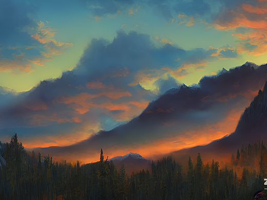 #AI创作实验室#山中晚霞