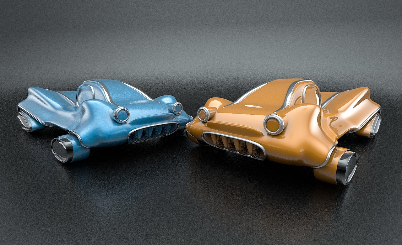 个性卡通汽车-C4D模型练习