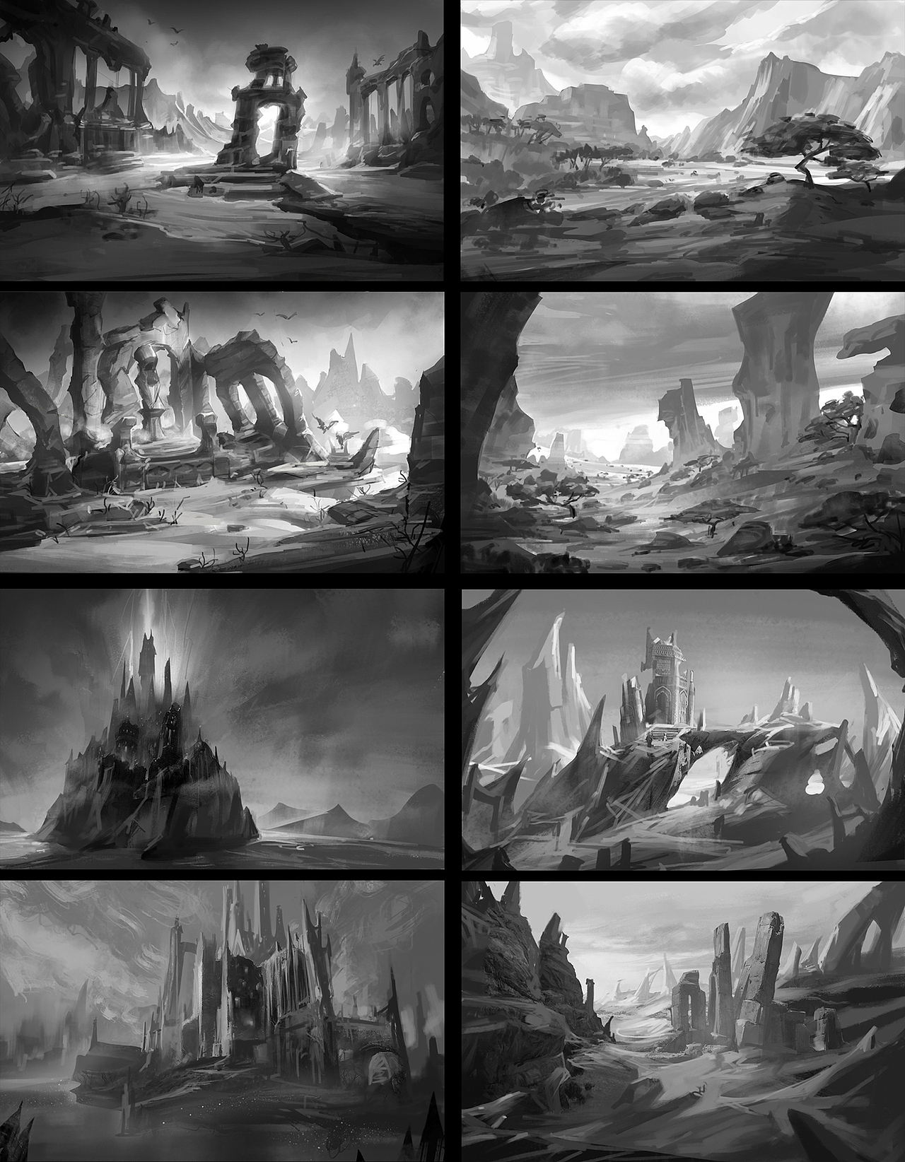 《Gems of War》游戏背景彩色+黑白