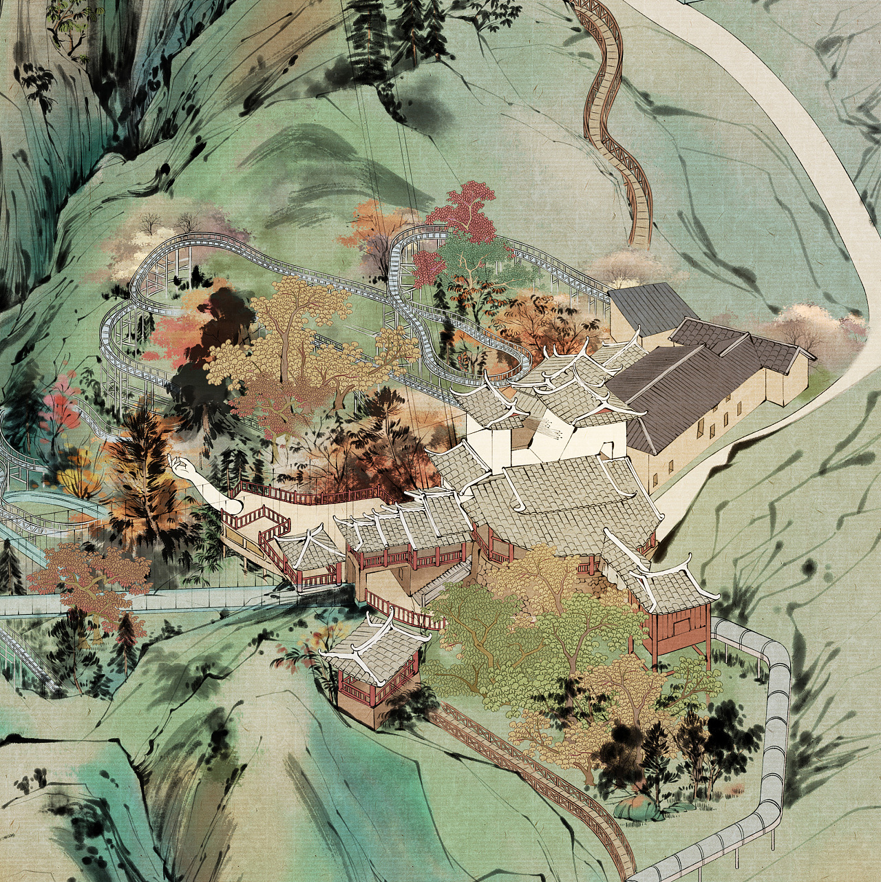 侠天下水墨地图