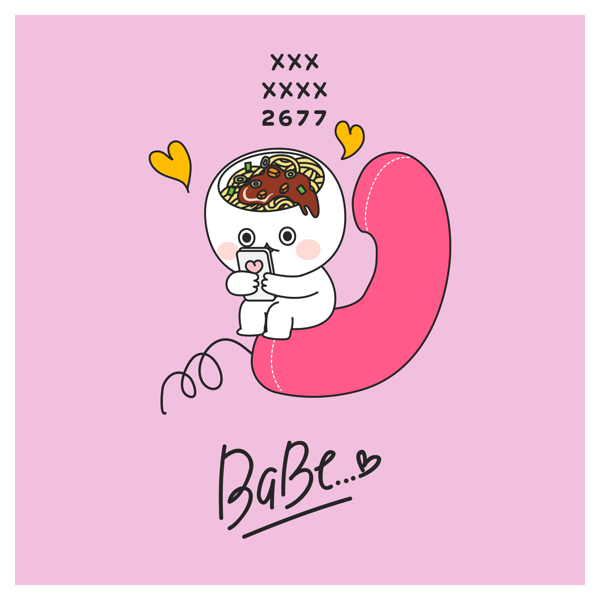 热干面君"呆酱"插画设计