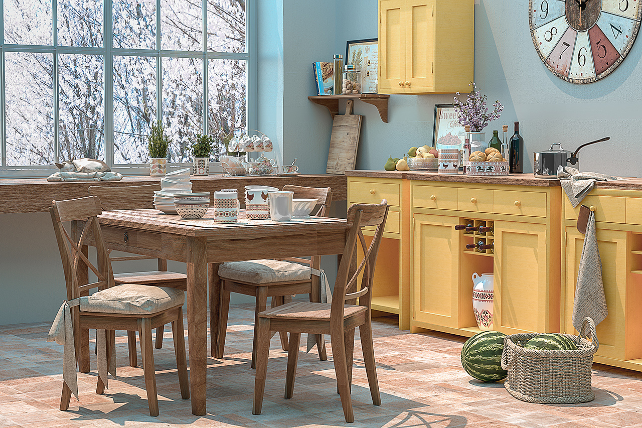 c4d渲染练习-厨房室内