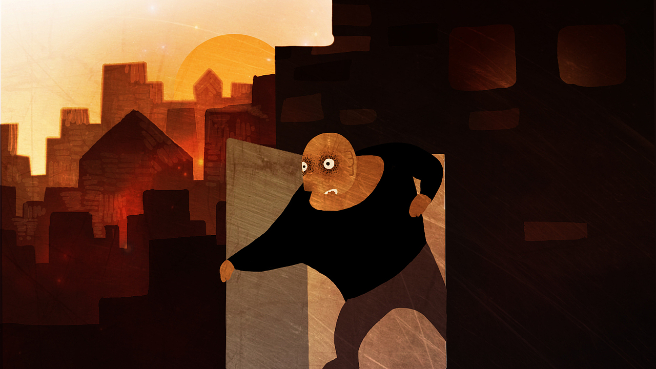 短片《沉浮》分镜设计稿 产于 山东工艺美术学院 厂房