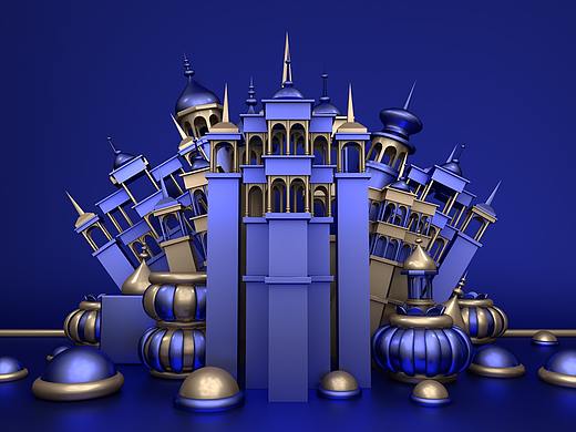 C4D静帧渲染-童话城堡