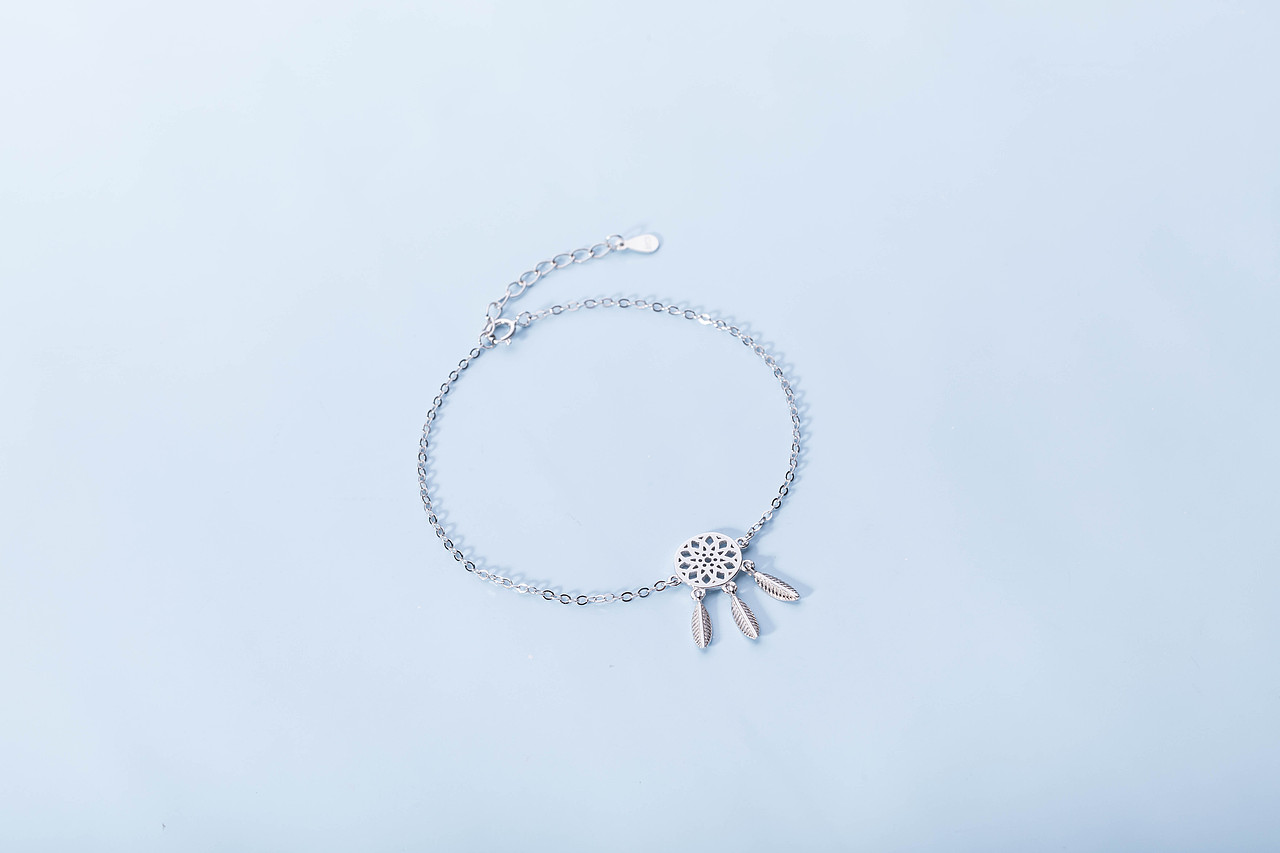 银饰品手链脚链首饰拍摄/电商静物产品拍照/小饰品