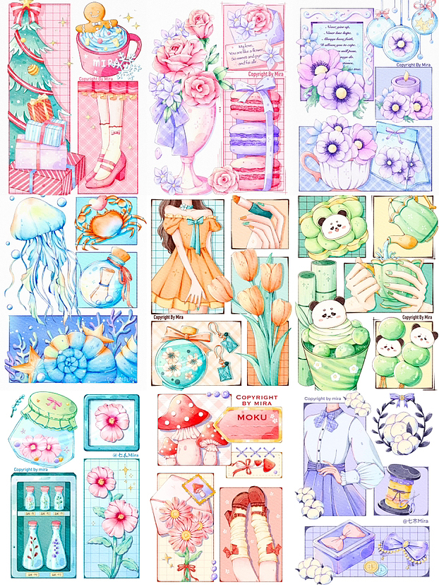 多巴胺水彩分镜合集（图ZMzU2NTczMDY0） - 创作习作 - 站酷设计师七木Mira原创素材 - 站酷ZCOOL