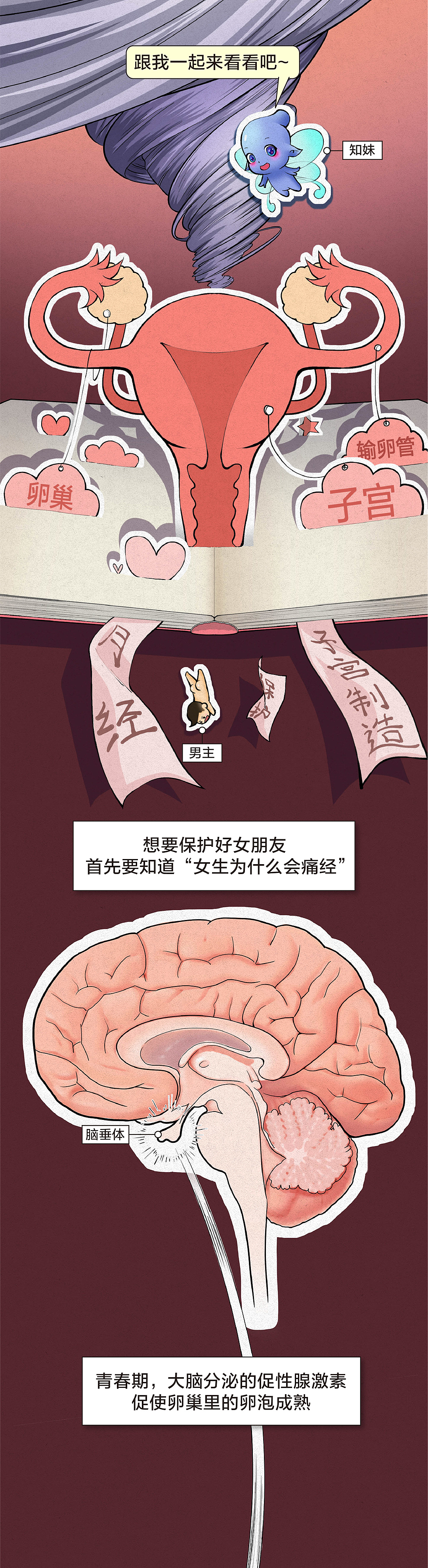 生孩子真的能治痛经吗? 腾讯医典科普条漫（图ZMjc5Mjk2NjYw） - 中/长篇漫画 - 站酷设计师佰医绘原创素材 - 站酷ZCOOL