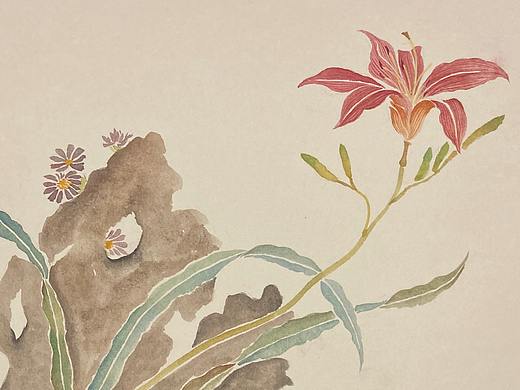 没骨荷花