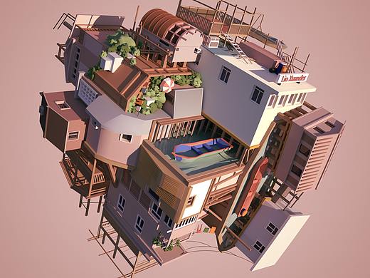 C4D建模《矛盾空间》