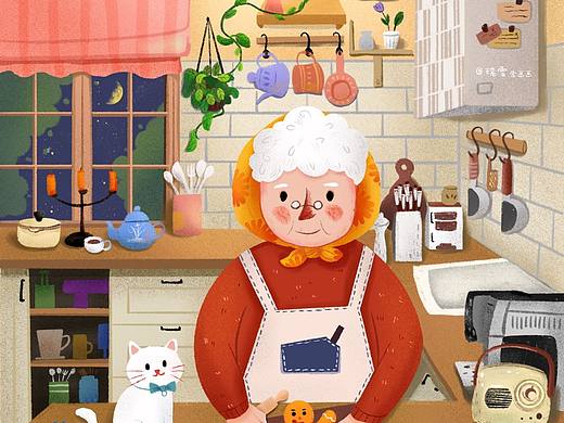 老奶奶制作姜饼小人（个人主页-ZNjYwNDMwNjA=） - 绘本 - 站酷设计师火烈鸟YY原创素材 - 站酷ZCOOL