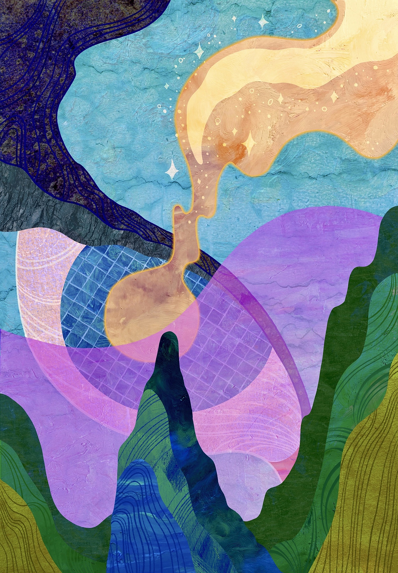 《松树林的辽阔》
<br>啊,松树林的辽阔,碎裂的波涛声,<br>缓慢的光之游戏,孤寂的钟,<br>霞晖落进你的眼里,玩具娃娃,<br>陆上的海螺,大地在你体内歌唱!