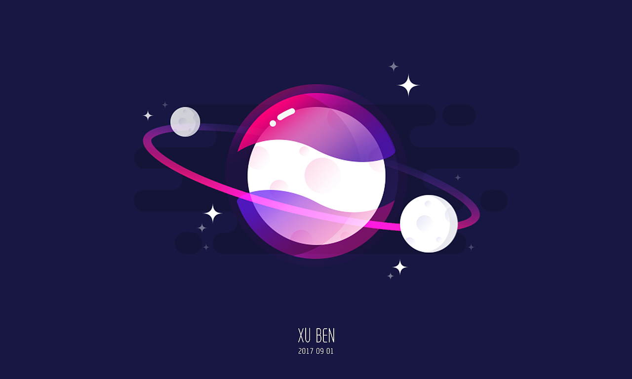 星空插画练习作品（图ZOTIzNzE2ODg=） - 艺术插画 - 站酷设计师奔叔原创素材 - 站酷ZCOOL