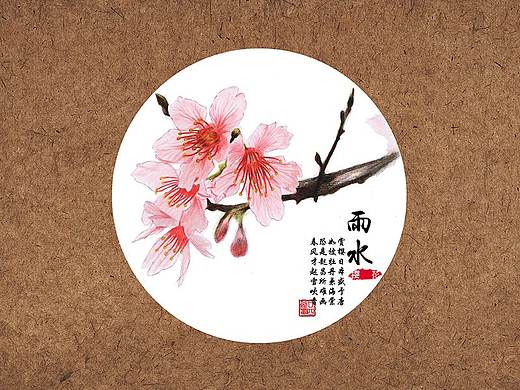 【24节气手绘花卉图鉴】雨水樱花