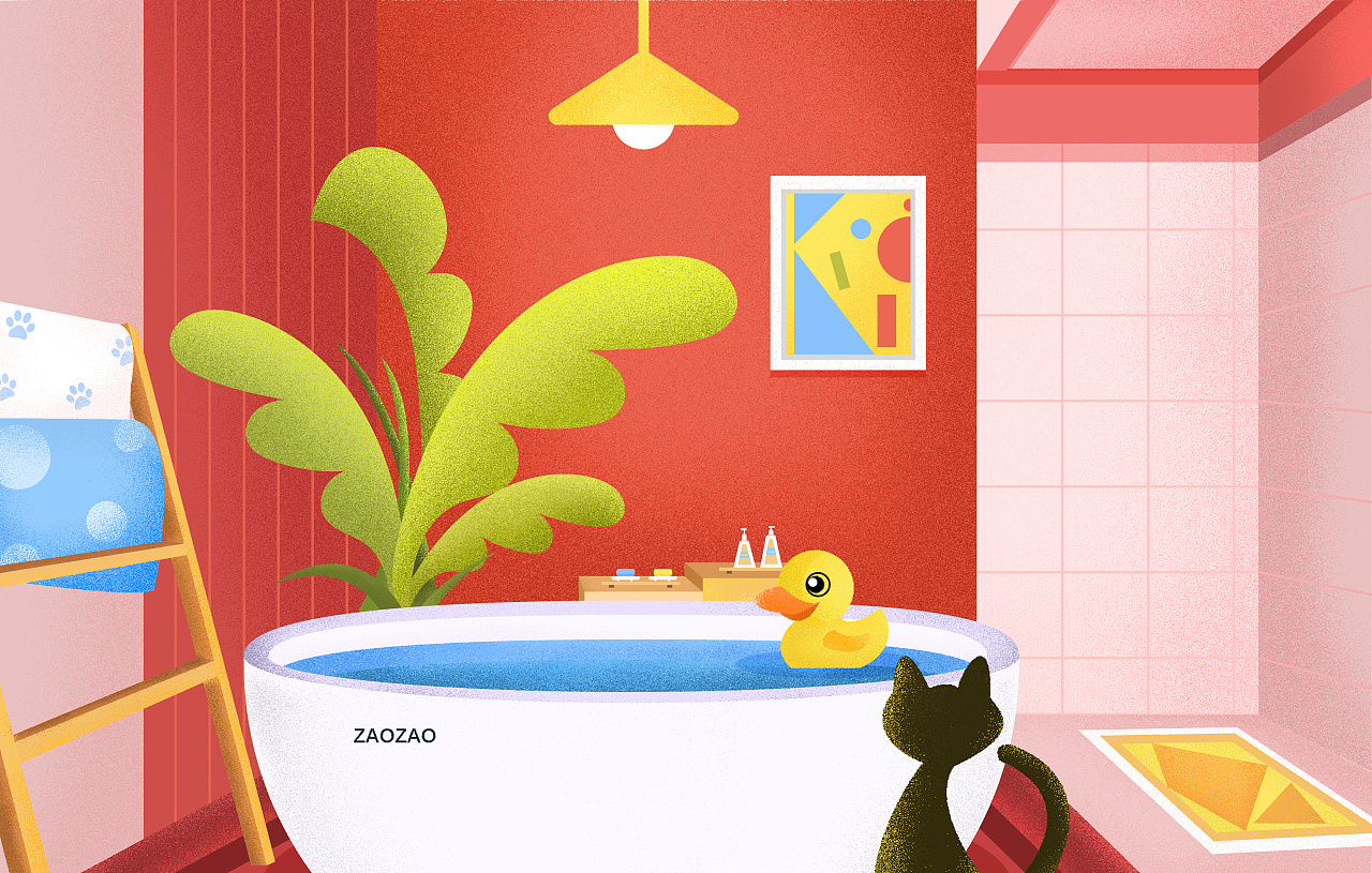噪点插画-浴室