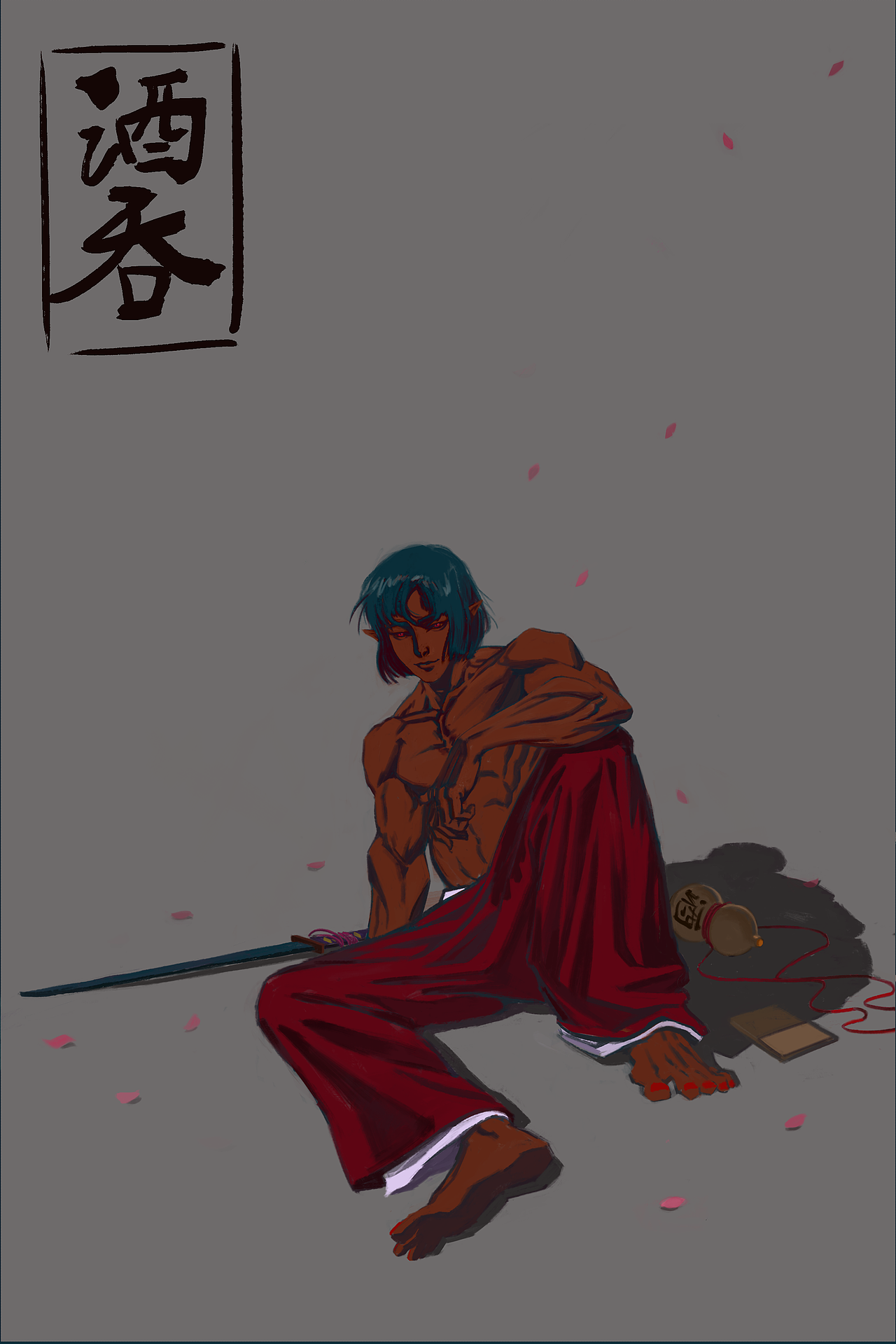 酒吞童子|插画|创作习作|罗小虎个蛋儿_原创作品-站酷zcool