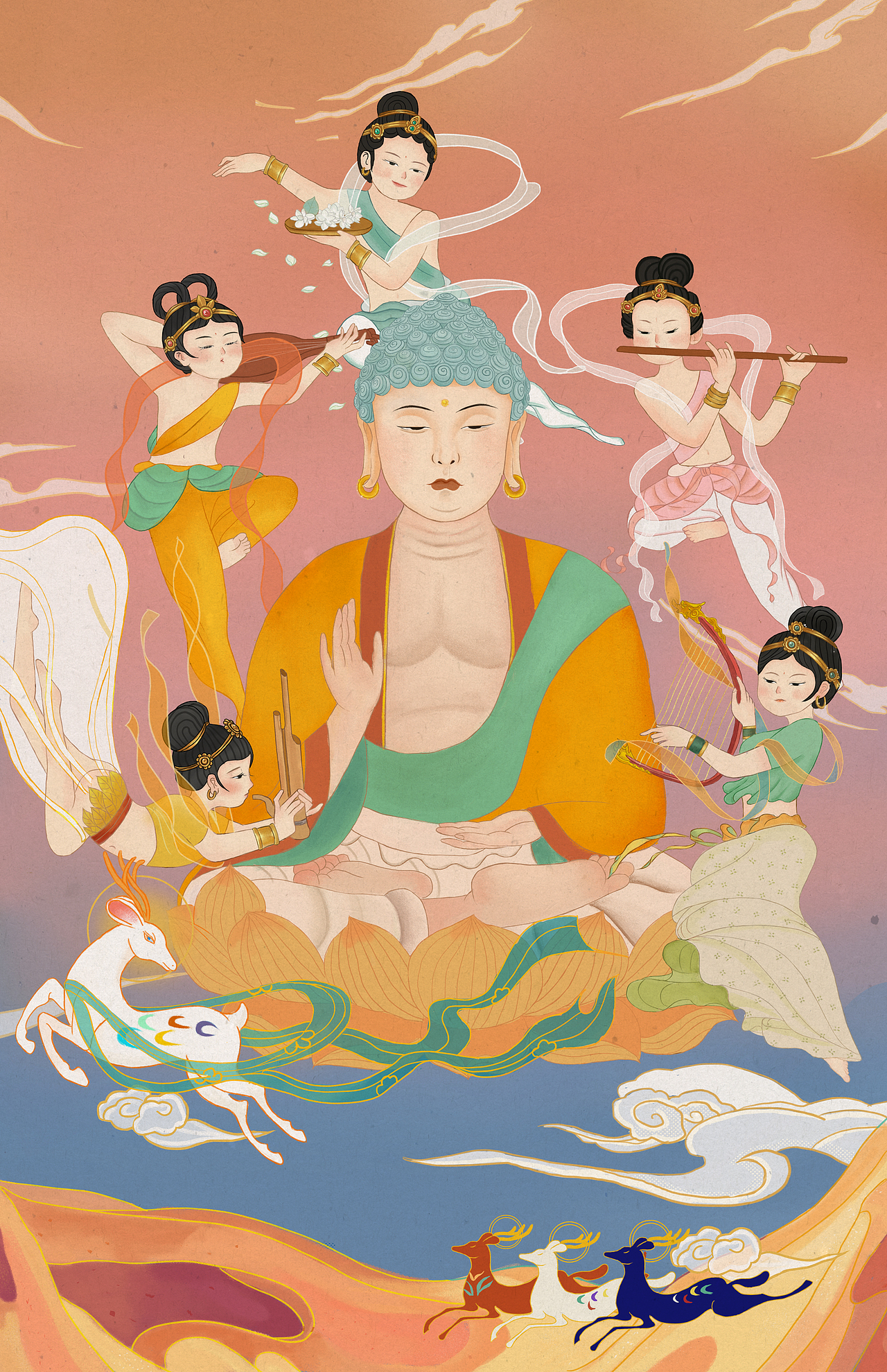 飞天系列（图ZMTg1MjQ2NTQ0） - 商业插画 - 站酷设计师小魚仔仔原创素材 - 站酷ZCOOL