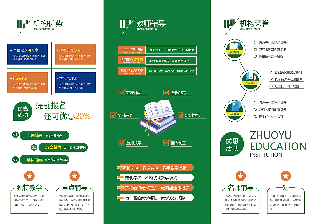 卓育教育三折页