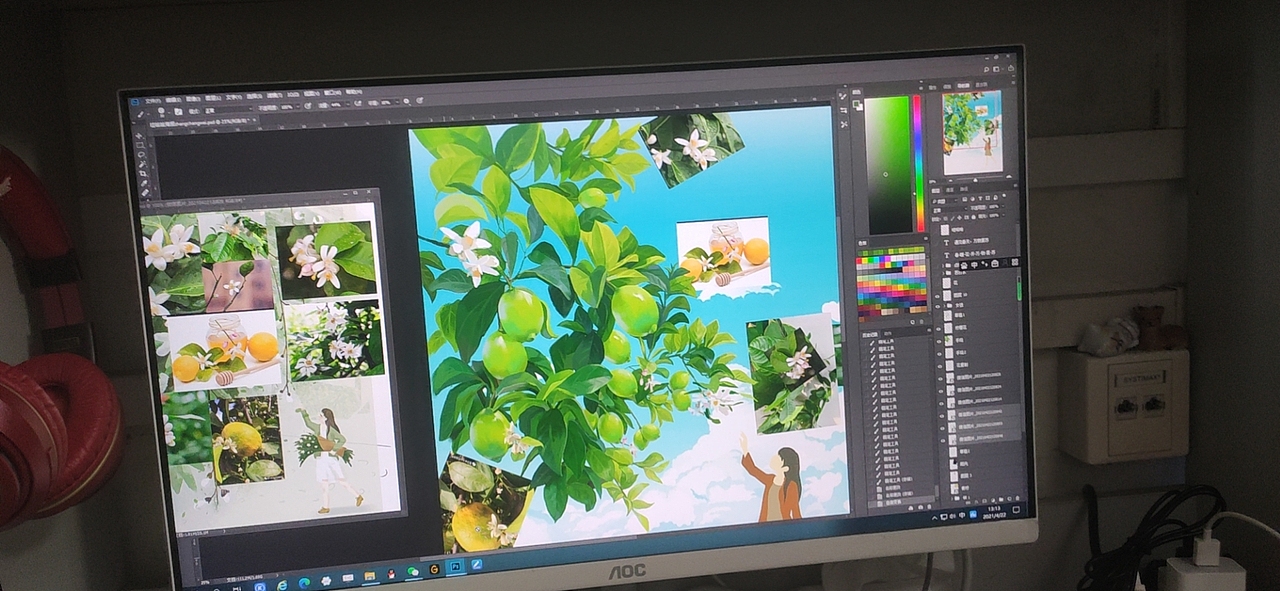 大广赛 哇哈哈海报设计 不会排版只能靠画了