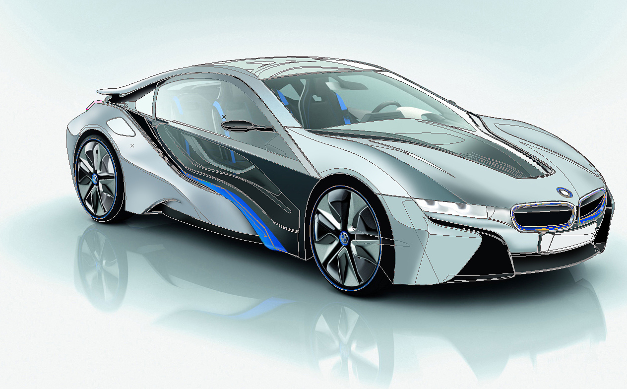 宝马i8的外观,最早参考了宝马vision ed概念车的设计.