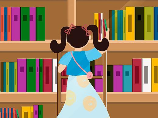 圖書館插畫（個(gè)人主頁-ZNDQxOTQ1Njg=） - 其他平面 - 站酷設(shè)計(jì)師胖胖家的小貓咪原創(chuàng)素材 - 站酷ZCOOL