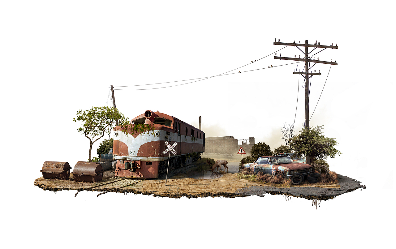 小景合成-废弃站台-带gif制作过程（图ZMTMxMzM3MTI0） - 海报 - 站酷设计师龙峰上的男孩原创素材 - 站酷ZCOOL