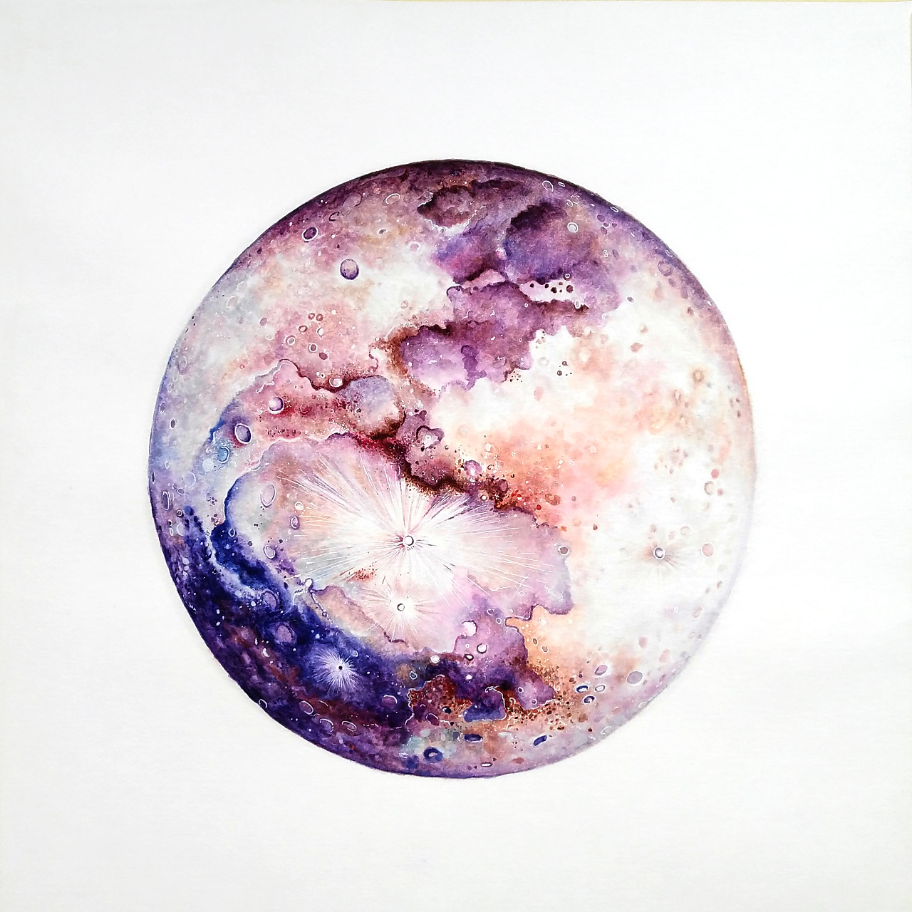 水彩插画—月球