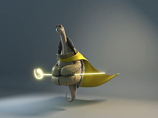 2020北京合生汇功夫熊猫大展乌龟大师玻璃钢设计