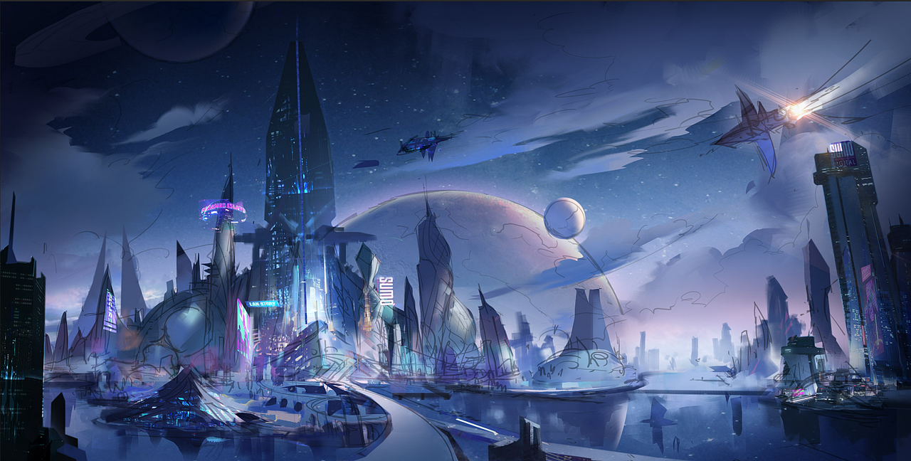 赛博星城（图ZMjI2NjM2NzM2） - 游戏原画 - 站酷设计师风格君原创素材 - 站酷ZCOOL