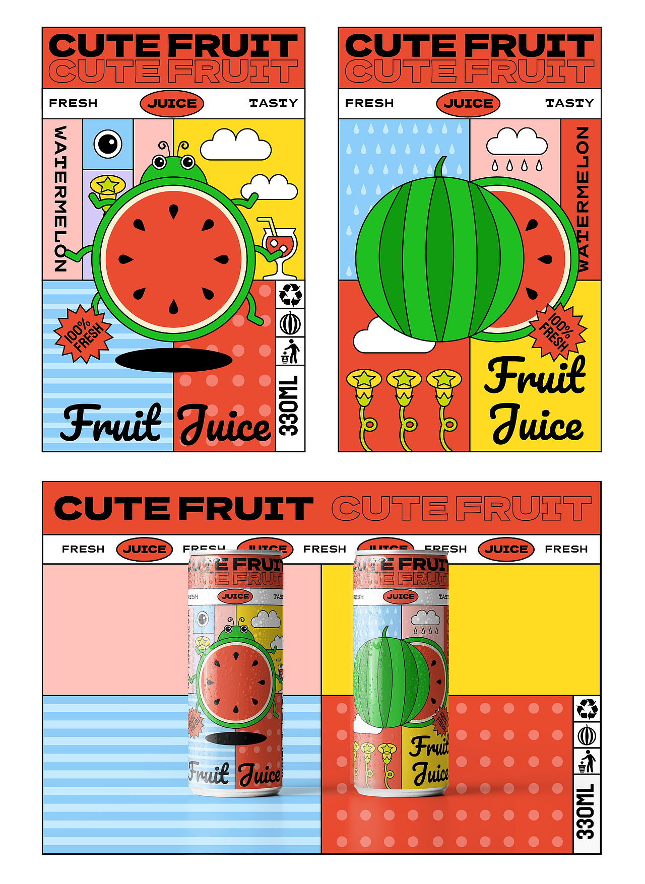 可爱水果——快消品与饮料类包装插画