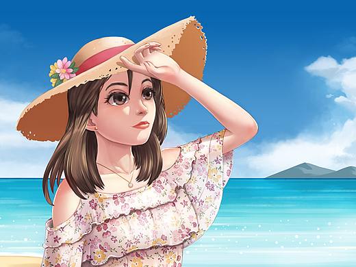 夏天时候答应画的图终于赶在老婆生日之前给画了