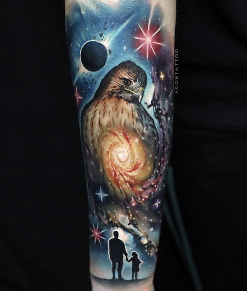 欧美写实重彩纹身和黑灰认为素描风格赏析.超写实纹身