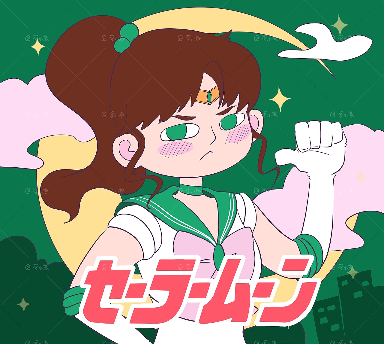 插画｜美少女战士再现（图ZMjQ5OTIwOTE2） - 商业插画 - 站酷设计师李小熊beaaar原创素材 - 站酷ZCOOL