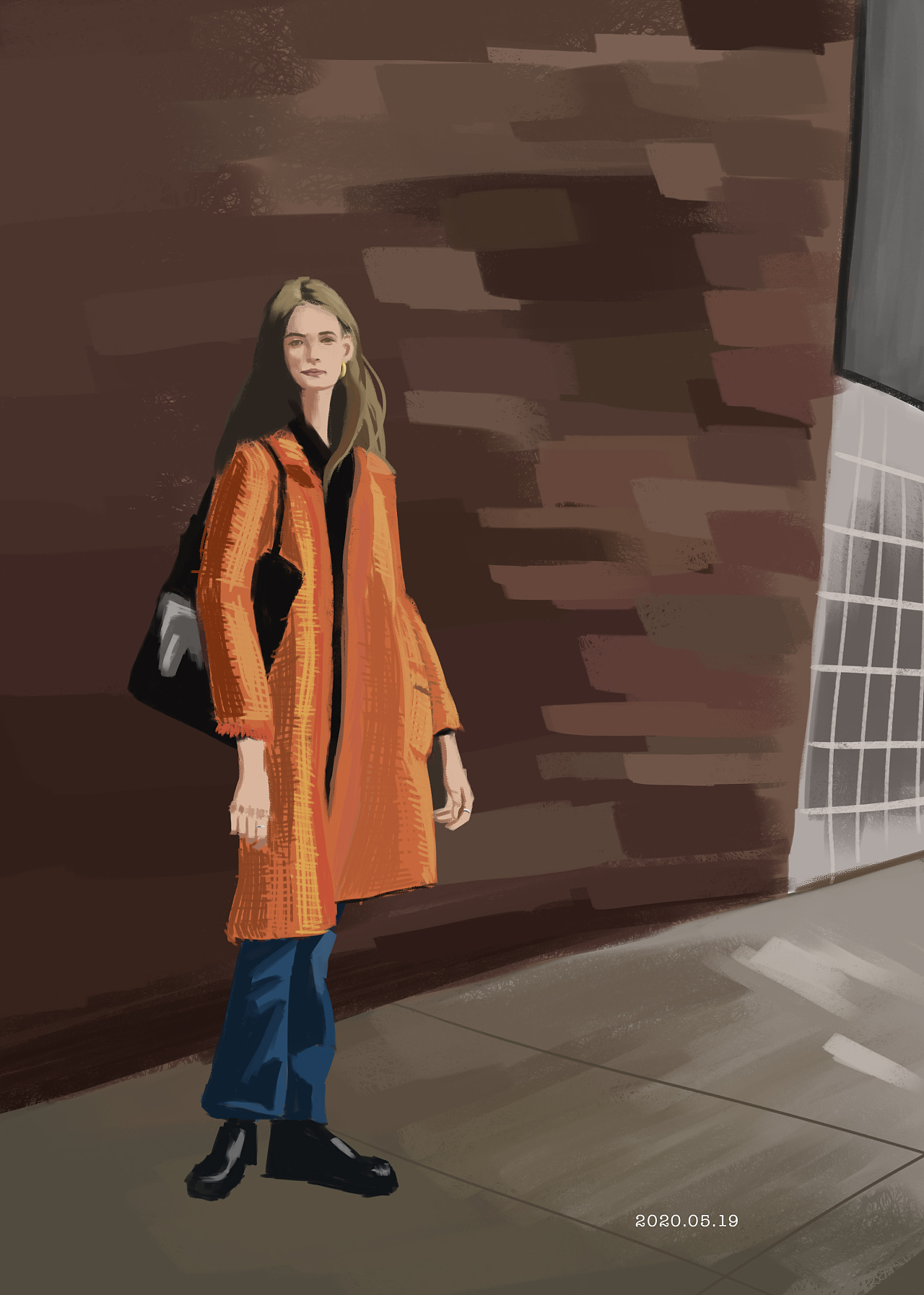 插画练习 - 模特下班后