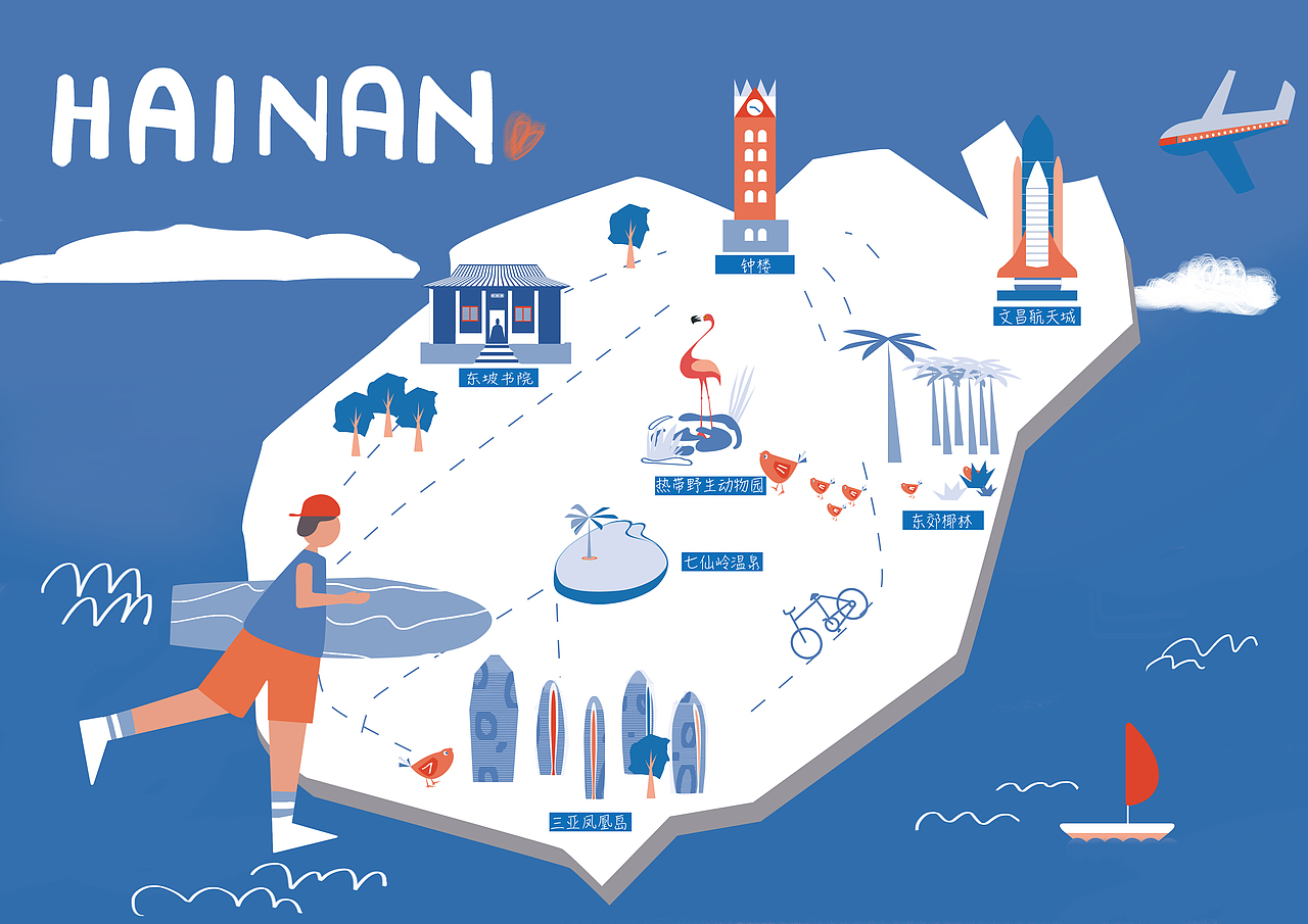海南地图（图ZMjI1MDkzOTUy） - 商业插画 - 站酷设计师大力Gaga原创素材 - 站酷ZCOOL