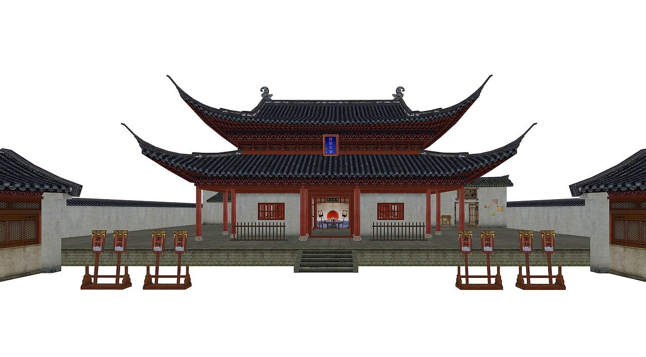 古建筑县衙衙门建筑SU模型下载