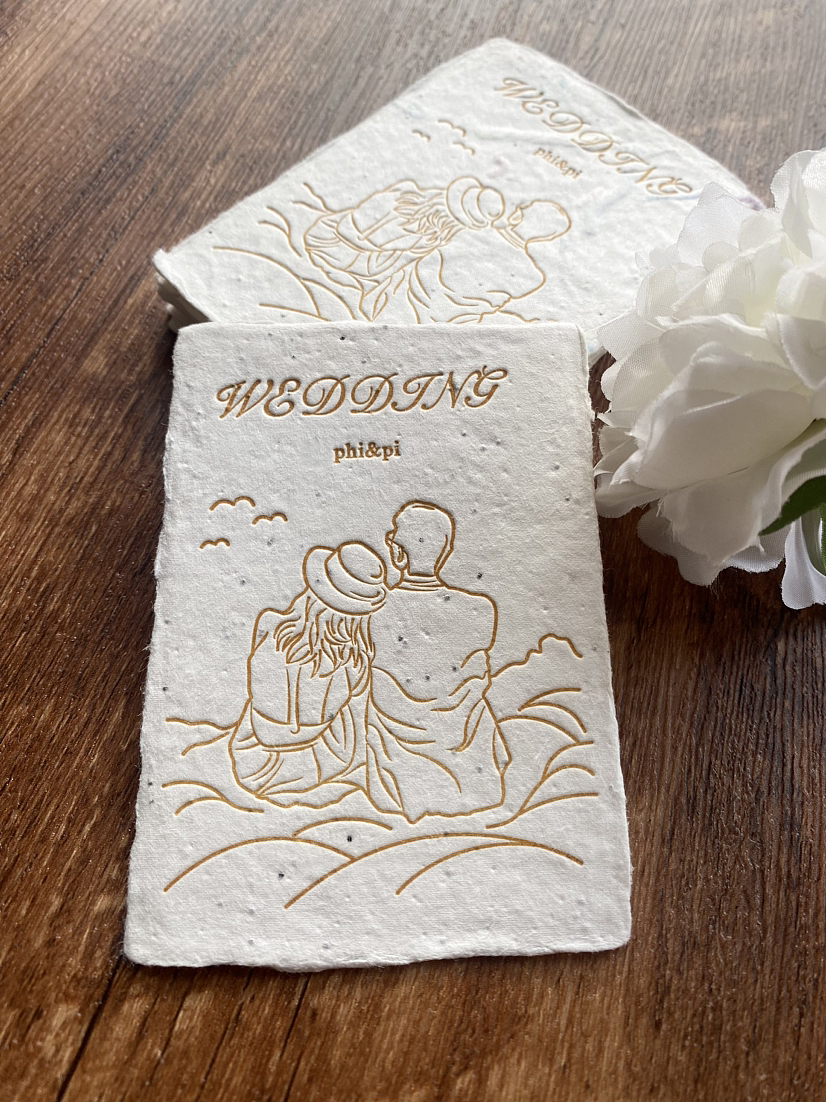 活版印刷种子纸婚礼感谢卡