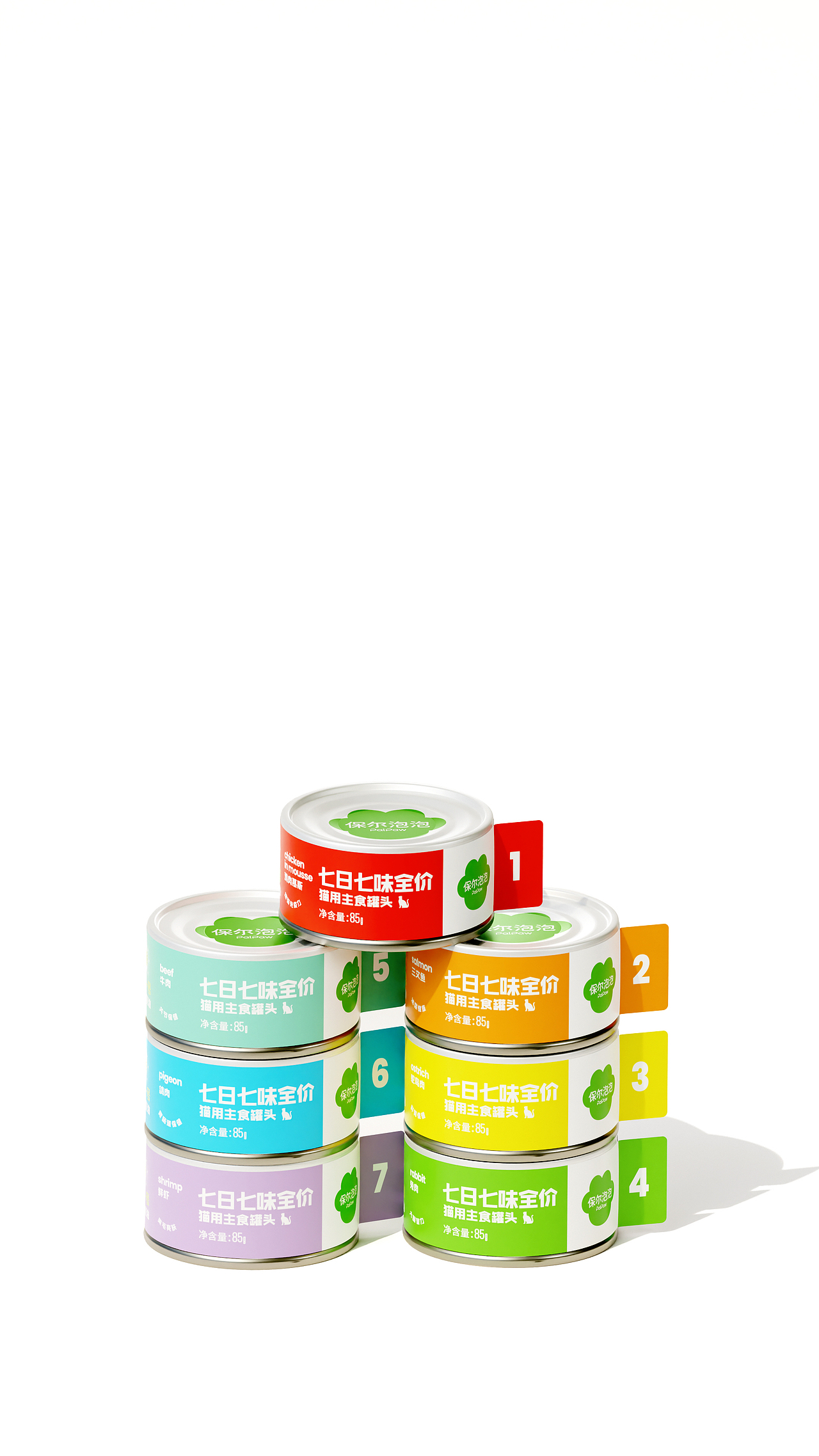 保尔泡泡 | 七日七味·宠物主食罐·礼盒设计·产品包装
