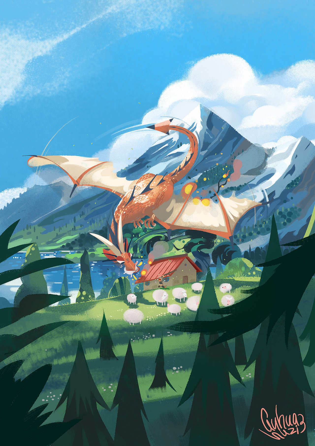 梦语9（图ZMzU3MzU2ODg4） - 儿童插画 - 站酷设计师鬼画胡子原创素材 - 站酷ZCOOL