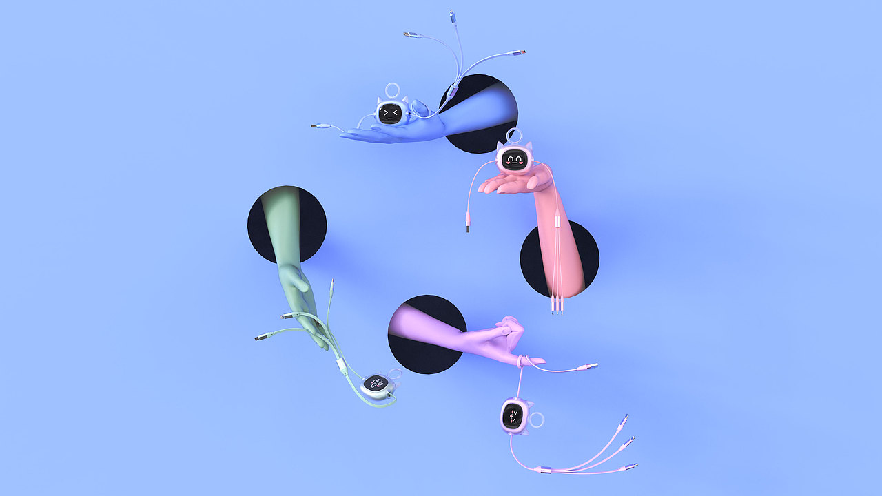 三合一伸缩数据线（图ZMzIxOTAwMjg4） - 电子产品 - 站酷设计师半圆角工业设计原创素材 - 站酷ZCOOL